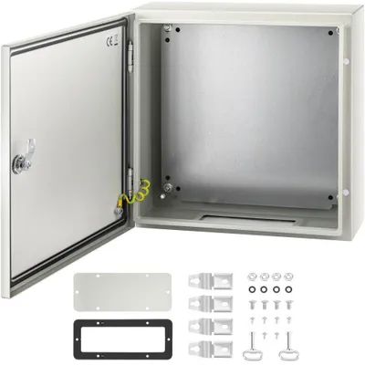 Zdjęcie produktu dla Obudowa elektryczna przemysłowa - 40x40x15 cm, stal - IP66, wodoszczelna - z płytą montażową