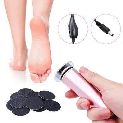 Produktbild von Professionelles Pediküre Gerät,Elektrischer Fußschleifer,Entfernen Sie abgestorbene Haut und Nagelhaut,mit 60 Blatt Schleifpapier und Ladegerät,Rosa