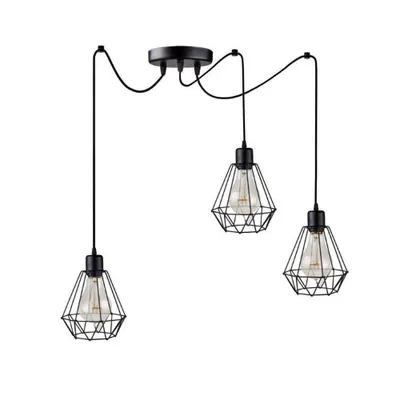 Zdjęcie produktu dla HowHomely lampa wisząca Triplo Ragno Diamante 14x14x200 cm czarny Loft