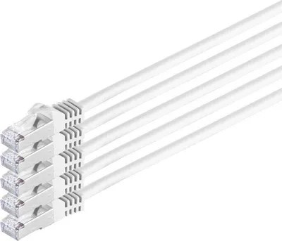 Produktbild von RJ45 Patchkabel m. CAT 7 Rohkabel PIMF weiß 0,5m