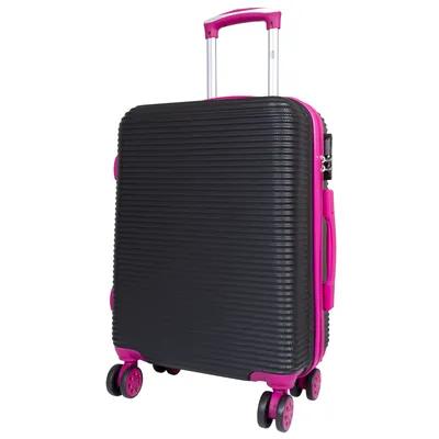 Produktbild von ABS Handgepäck Koffer Hartschalenkoffer Kabinentrolley Größe S 55 cm schwarz-pink Santorin