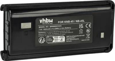 Produktbild von vhbw Akku kompatibel mit Kenwood TK-2200P, TK-2200LP, TK-2200L, NX248, NX240, TK-2200, NX340, NX348 Funkgerät, Walkie Talkie (1800 mAh, 7,4 V, Li-Ion)