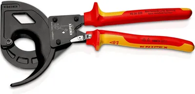 Produktbild von Knipex Kabelschneider Länge 320mm VDE Ratschenfunkt. Arbeits-Breite 60mm mit 2 Komponenten-Hüllen - 95 36 320