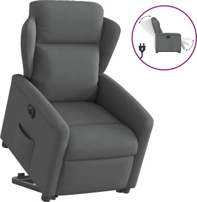Produktbild von Relaxsessel mit Aufstehhilfe Elektrisch Dunkelgrau Stoff