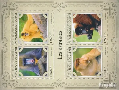 Produktbild von Briefmarken Guinea 2017 Mi 12261-12264 Kleinbogen (kompl. Ausgabe) postfrisch Affen