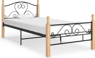 Produktbild von Bettgestell Schwarz Metall 90x200 cm , Klassische Betten Design 2024