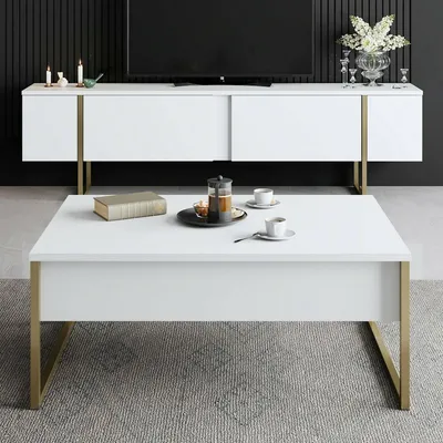 Produktbild von Mornasco - Wohnzimmerset, Weiß, Modular