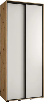 Produktbild von MEBLE KRYSPOL Cannes 1 Schrank mit 2 Schiebetüren - 205,2x100x60 cm - Artisan Weiß Schwarz
