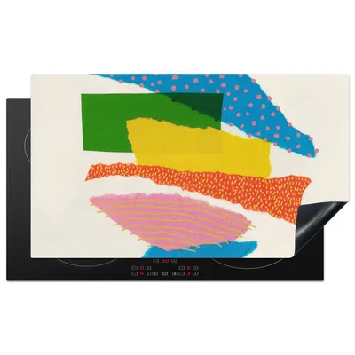 Obrázok produktu pre MuchoWow® Krycia doska na sporák - Indukčná ochrana - 91,2x52 cm - Krycia podložka na sporák z vinylu - Zväčšuje pracovnú plochu - Kryt na sklokeramickú varnú dosku - Kuchynská dekorácia - Jeden kus - Abstraktné - Umenie - Tvary - Dúha - Krycia doska na sklokeramickú varnú dosku