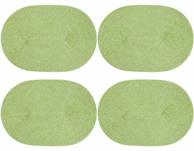 Produktbild von Platzset 4er Set Pistazie oval 45x30 cm Platzdeckchen Tischset geflochtene Optik