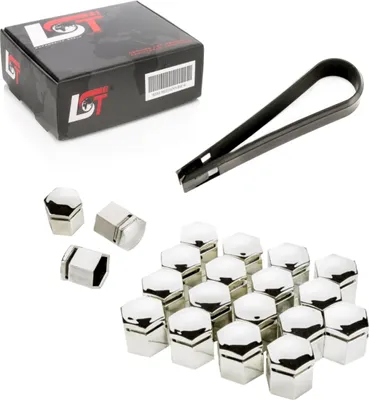 Produktbild von 20x Radschraube Abdeckkappe Radschraubenkappen 17mm chromfarben für AUDI PORSCHE