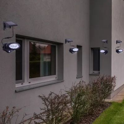 Produktbild von 4er Set LED Solar Wandleuchte, Bewegungsmelder, anthrazit