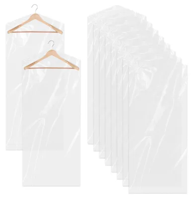 Kleiderschutzbezüge transparent, 180 cm, Kunststoff, 10 Stück