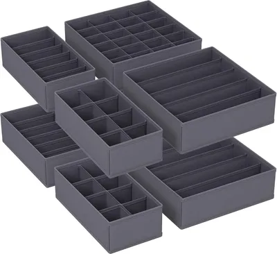 Imagen del producto de Juego de 8 organizadores para cajones: cajas para guardar ropa interior, hechas de tela, plegables, ideales para sujetadores, calcetines y corbatas