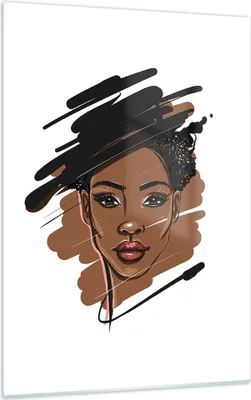Produktbild von Bilder auf glas - Einteilig - Afrikanisch Modern Porträt - 50x70cm - Glasbilder - Wandbilder - Bilder - zum Aufhängen bereit - Wanddekoration aus Glas - Glas Bilder - Wandbild auf Glas - GPA50x70-4646
