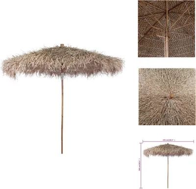 Image de vidaXL Parasol en bambou avec toit en feuille de bananier 270 cm - Parasols & ombrelles