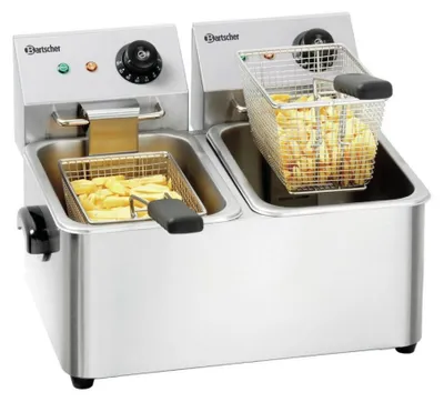 Produktbild von Bartscher Doppel-Fritteuse "SNACK II", LxBxH: 4x4,35x3,15 cm; A162412E