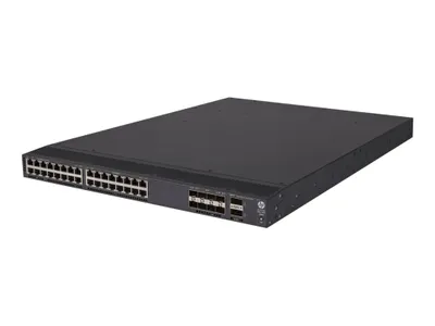 Produktbild von HPE FlexFabric 5700-32XGT-8XG-2QSFP+, Managed, L3, 10G Ethernet (100/1000/10000), Vollduplex, Rack-Einbau, 1U