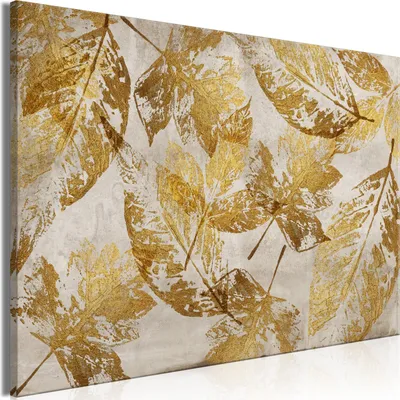Produktbild von Vlies Leinwandbild - Gold Mosaic (1 Part) Wide 30x20 cm Blätter b-A-10160-b-a