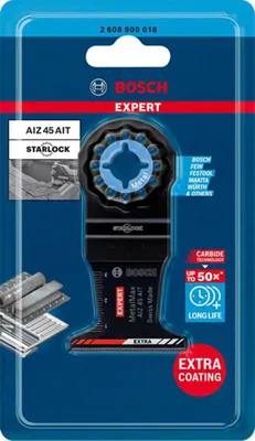 Obrázek produktu pro Bosch Expert MetalMax AIZ 45 AIT - Pilový kotouč pro ponorné pily - na kov, nerezovou ocel, ocel, šrouby do oken, tvrzený kov - Délka: 88 mm - Šířka: 45 mm