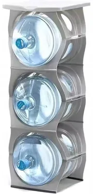Zdjęcie produktu dla STOJAK PLASTIKOWY NA 3 BUTLE WODY ViO PR-03 Z BLATEM - SKŁADANY - SZARY