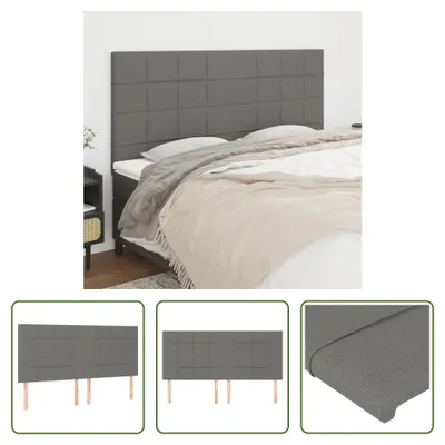 Produktbild von The Living Store Kopfteile 4 Stk. Dunkelgrau 80x5x78/88 cm Stoff