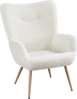 Produktbild von Yaheetech Relaxsessel Lehnstühle Ohrensessel Polstersessel Sessel für Schminktisch & Wohnzimmer Weiß