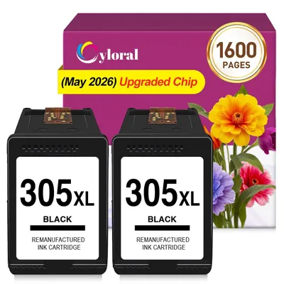 Immagine prodotto di Cartucce d'inchiostro compatibili con HP 305 XL - 2 cartucce nere - Alta resa di stampa