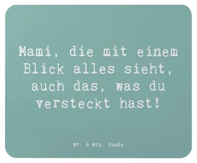 Produktbild von Mr. & Mrs. Panda Mauspad Spruch Mami Superkraft - Meeresbrise - Geschenk, laptop, persönliche Erinnerungen, Mouse Pad, Mousepad, mousematte, Geheimnisse, Aufmerksamkeit