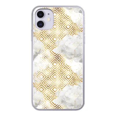 Produktbild von MuchoWow® Handyhülle Schutzhülle Hülle für iPhone 11 Gold - Marmor - Muster - Geometrie Silikon Softcase Handy Hülle - Handytasche
