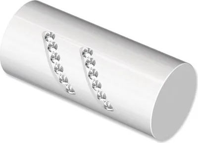 Produktbild von Interdeco Endstücke Glitzerzylinder für Gardinenstangen 20 mm Ø, Weiß, Modell Zoena (Packung 2 Stück)