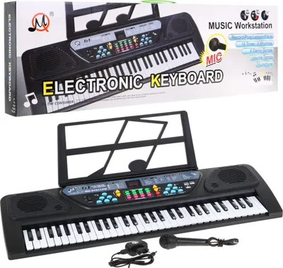 Image de Clavier avec mode d'apprentissage pour enfants à partir de 5 ans, pupitre, microphone + enregistrement - Modèle n° 6161