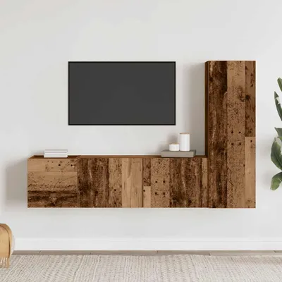 Obrázek produktu pro vidaXL TV nástěnné skříňky 3 ks. Materiál na bázi regenerovaného dřeva