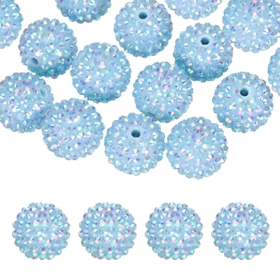 10er-Pack 20 mm Strass-Harzkugeln für Perlenstifte, Blau AB