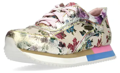Produktbild von Laura Vita Damen Sneaker mit Plateau und mehrfarbigem Blumenmuster Delphine 15, Größe:40 EU, Farbe:Rosa