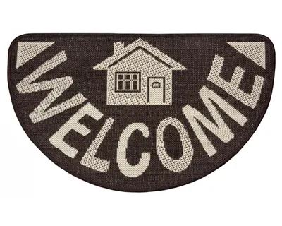 Produktbild von Fußmatte Big Welcome Taupe Braun Creme halbrund 50x80 cm