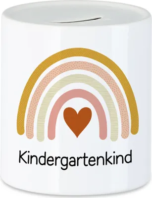 Produktbild von Kindergartenkind Spardose  Geschenk Kindergarten Start Kita Regenbogen Herz