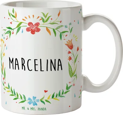 Produktbild von Mr. & Mrs. Panda heißgetränkebecher Marcelina - Geschenk, schöne tasse, Kaffeebecher, bedruckt, Kaffeetasse, Becher
