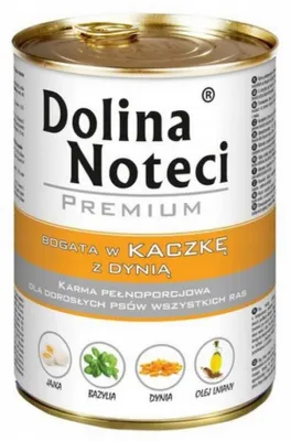 Zdjęcie produktu dla Mokra karma dla psa Dolina Noteci Premium Kaczka z Dynią Puszka 400g