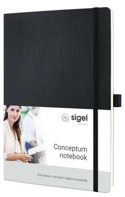Produktbild von SIGEL CO308 Notizbuch Conceptum, Softcover, ca. A4, dotted, schwarz, 194 S.