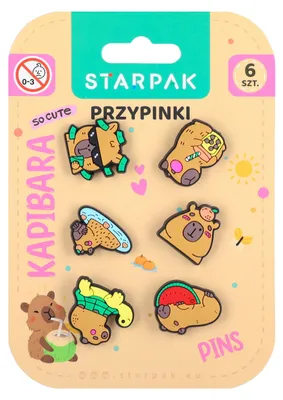 Produktbild von Gummianstecker „Kapibara“ – 6 Stück, Starpak-Blisterverpackung
