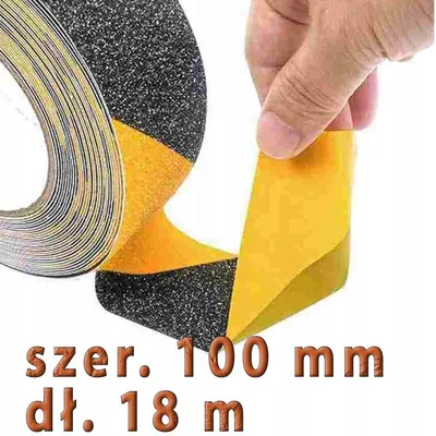 Image de Ruban antidérapant adhésif jaune et noir 100mm x 18m