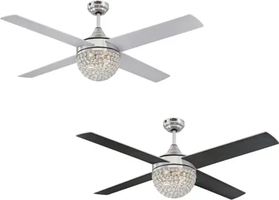 Obrázek produktu pro Stropní ventilátor Kelcie Nickel 132 cm s osvětlením a dálkovým ovládáním