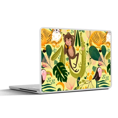 Produktbild von MuchoWow® Laptop Aufkleber Sticker Cover Tiere - Dschungel - Gelb 30x22 cm - Laptop-Sticker