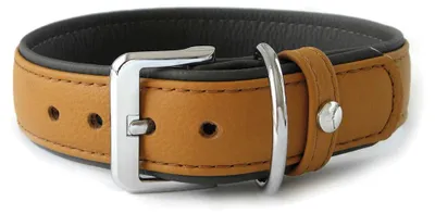 Produktbild von Das Lederband Hundehalsband Amsterdam caramel/lava, Länge: 35 cm / Breite: 12 mm