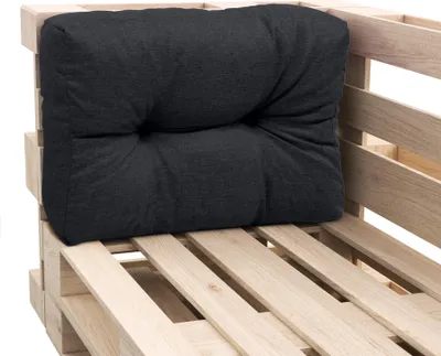 Produktbild von sunnypillow Palettenkissen für Gartenmöbel - Rückenkissen 65 x 60 cm - Rückenpolster für Bett und Sofa - Palettenpolster für Palettenmöbel - Gesteppte Gartenkissen - Rückenlehne, Seitenkissen Schwarz