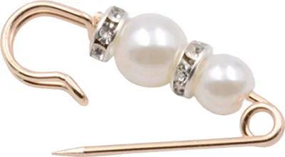 Produktbild von Blume Form Anti-Exposition Frauen Brosche Pin Glänzende Strass Faux Perlen Sicherheitsnadel Kostüm Zubehör-36