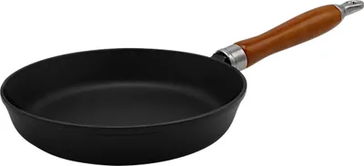 Produktbild von Karl Krüger 60020 Krüger Gusseisenpfanne Rustica mit Holzgriff - emailliert - außen u. innen schwarz matt - 20 cm