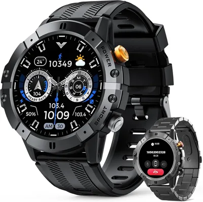 Produktbild von Smartwatch Men 1.52 Inch Round HD Display with Call Function 100+ Sports Modes Heart Rate Blood Pressure Monitor