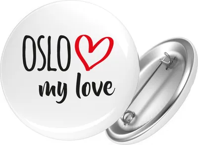 Produktbild von Huuraa Button Oslo my love 59mm rund mit Sicherheitsnadel Ansteckbutton Geschenkidee